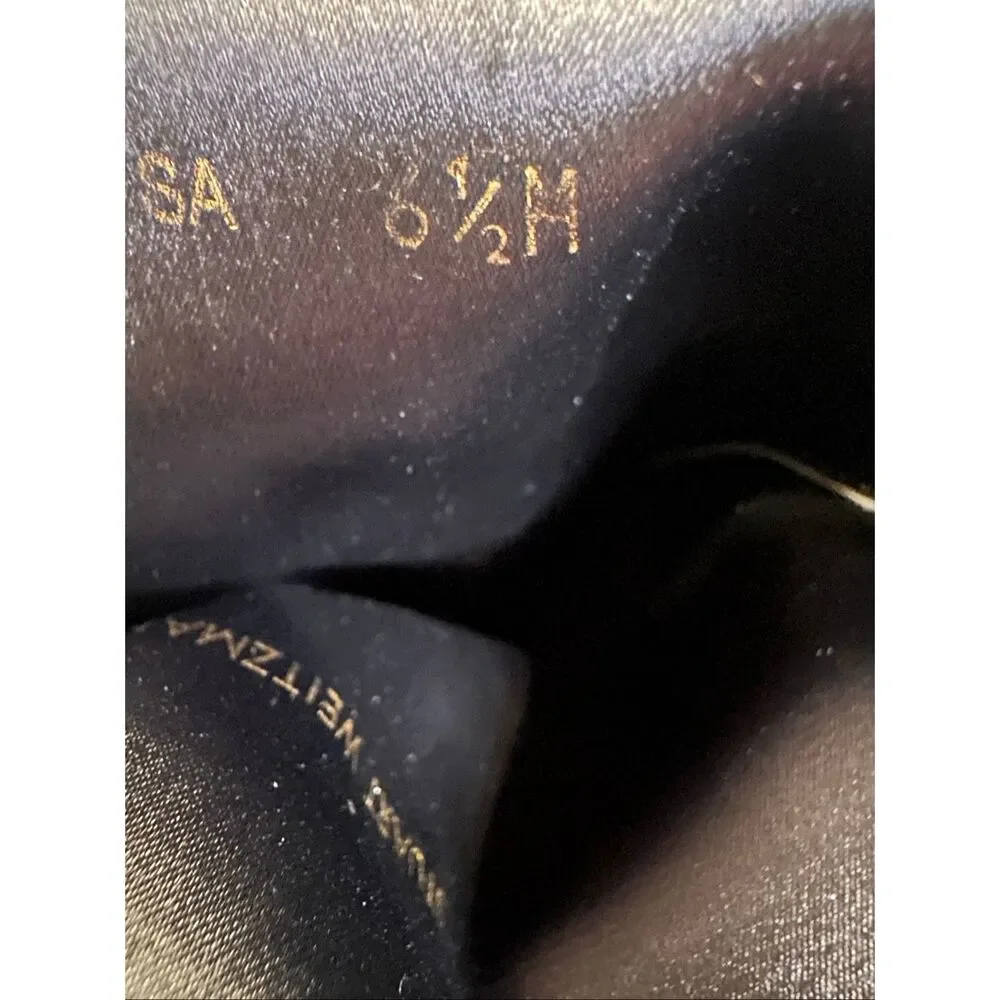 Stuart Weitzman Tieland Over The Knee Black Suede Boots Block Heel Size 6.5M